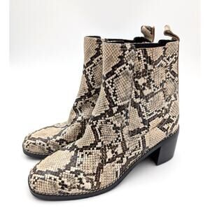 Nordstrom Nohazina Lea Block Heel Ankle Boots Women's Snakeskin Size US8M EU39